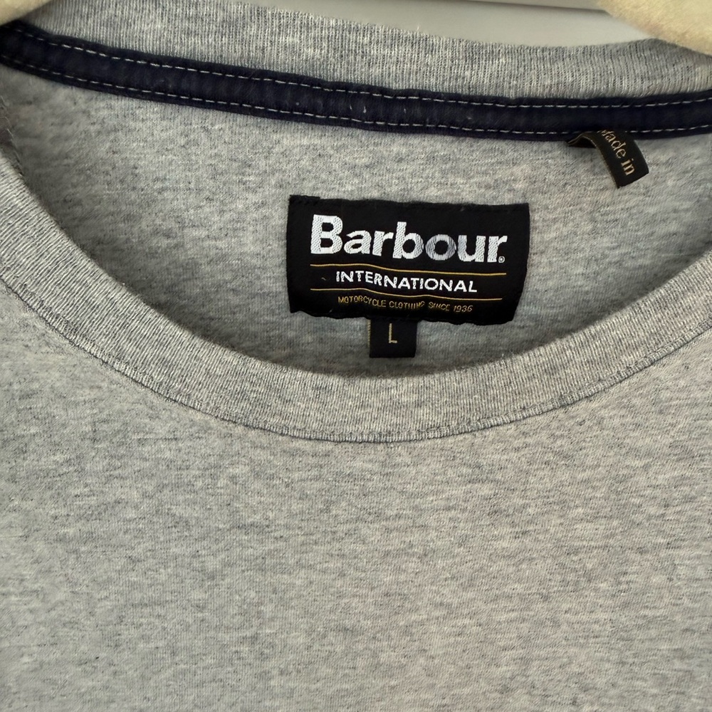 Barbour Gray Short-Sleeve Motorcycle Graphic Tee vintage - Picture 2 of 4